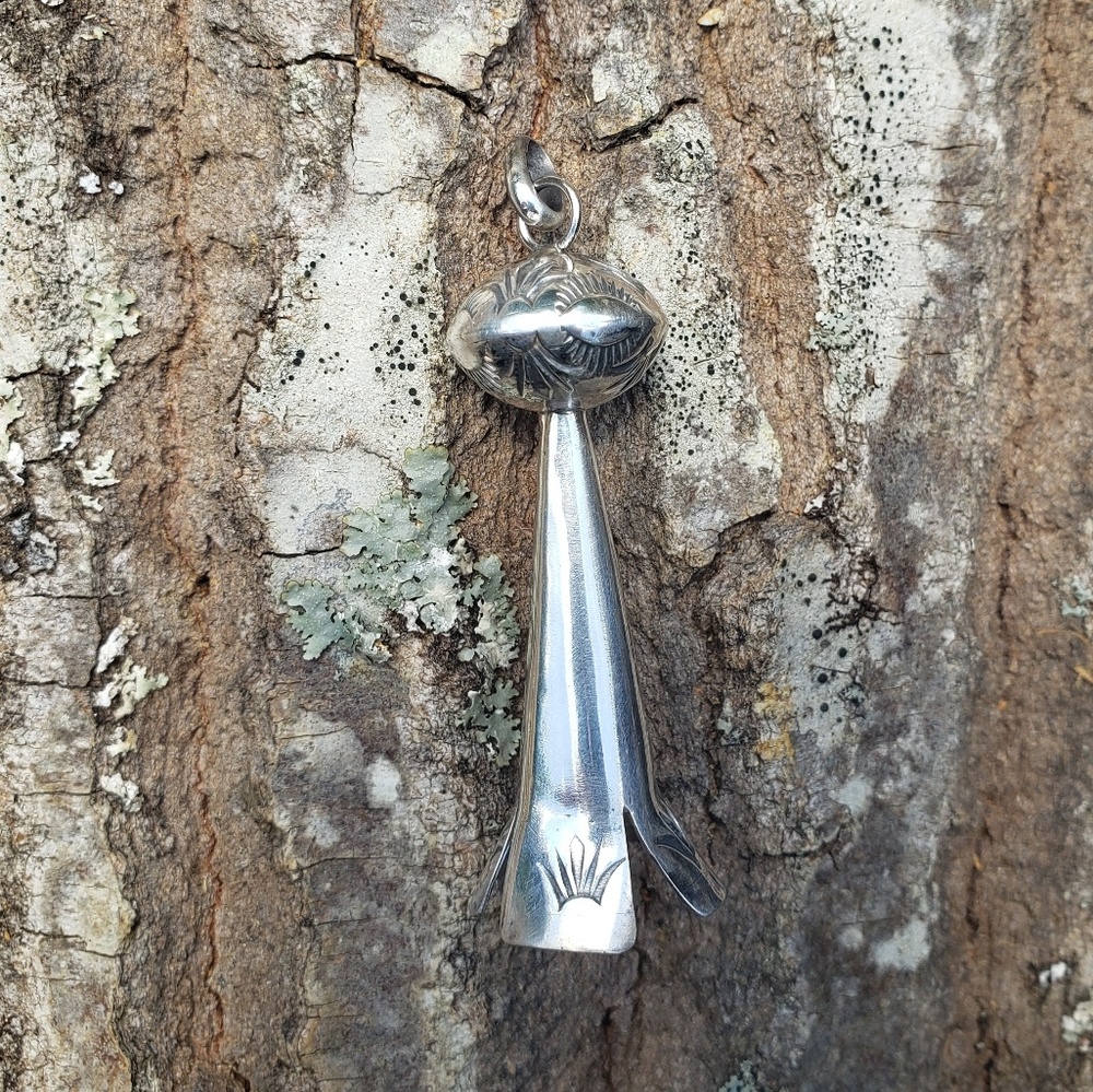 Handmade Fine Sterling Squash Blossom Pendant